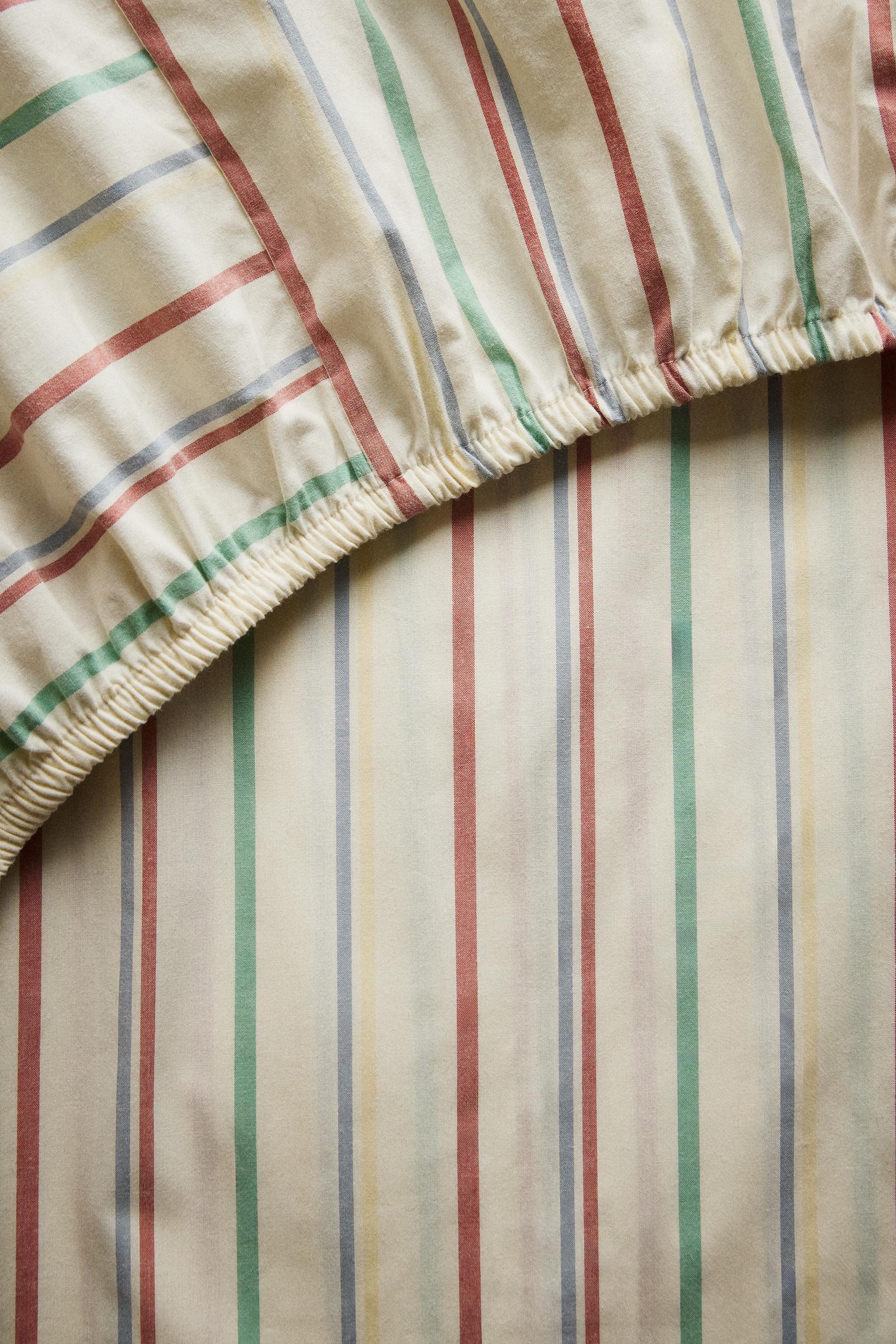 KIDS' MULTICOLOR STRIPED FITTED SHEET